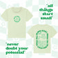 All Things Start Small  Unisex Tee - Mint Green
