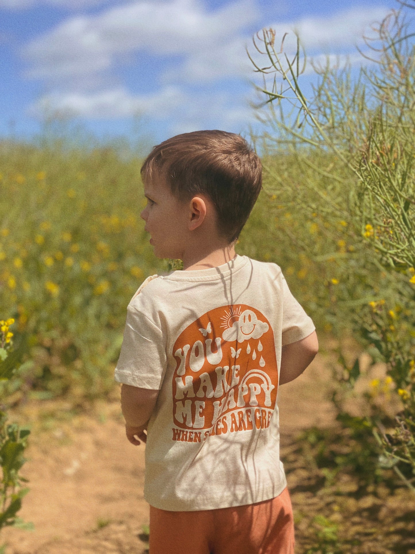 You Are My Sunshine & You Make Me Happy Unisex Tee's - Natural