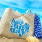 Have A Nice Day Oversized Canvas Tote Bag Natural