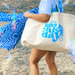 Have A Nice Day Oversized Canvas Tote Bag Natural